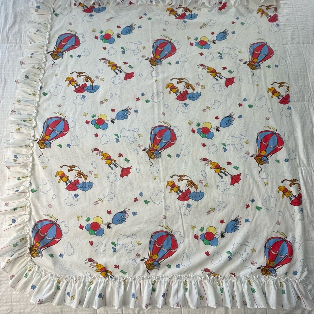 Vintage Winnie the Pooh Priscilla Curtain Panels “The Blustery Day” 49”X62” - Picture 2 of 13